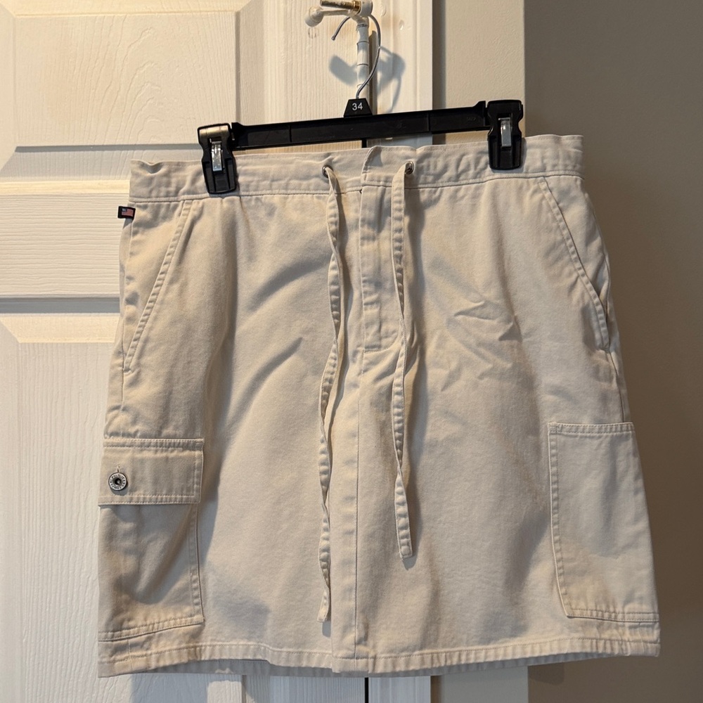Polo by Ralph Lauren Beige Mini Skirt with Drawstring